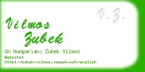 vilmos zubek business card